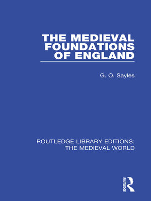 cover image of The Medieval Foundations of England